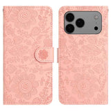 Floral Embossed Pattern Leather Phone Case