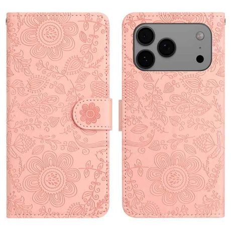 Floral Embossed Pattern Leather Phone Case