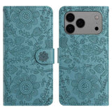 Floral Embossed Pattern Leather Phone Case