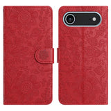 Floral Embossed Pattern Leather Phone Case