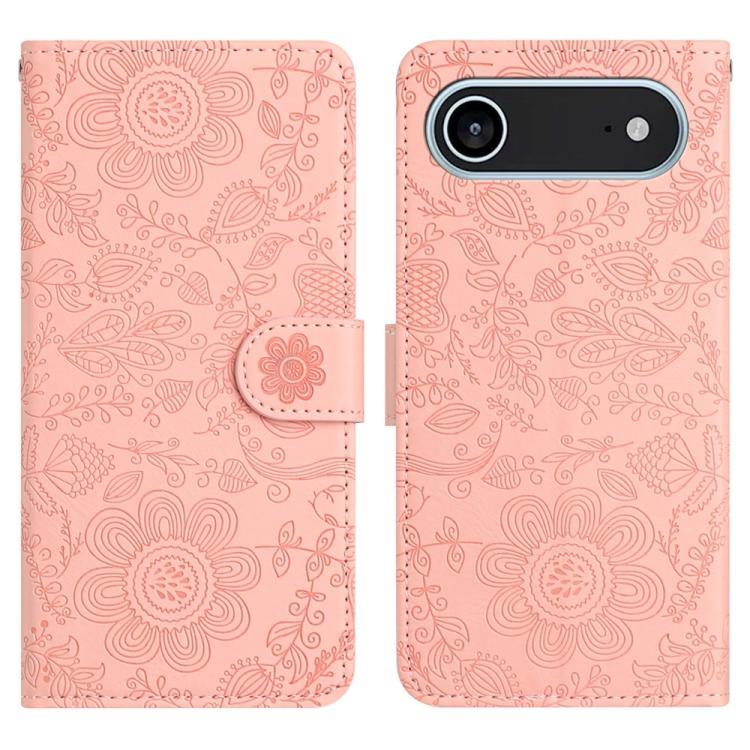 Floral Embossed Pattern Leather Phone Case