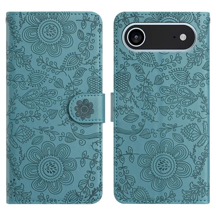 Floral Embossed Pattern Leather Phone Case