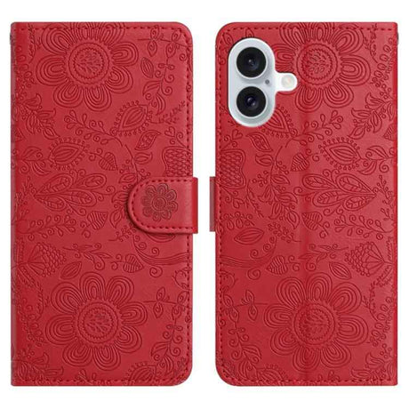 Floral Embossed Pattern Leather Phone Case