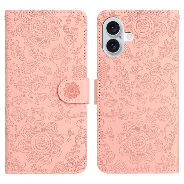 Floral Embossed Pattern Leather Phone Case