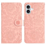 Floral Embossed Pattern Leather Phone Case