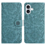 Floral Embossed Pattern Leather Phone Case