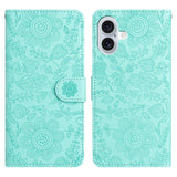 Floral Embossed Pattern Leather Phone Case