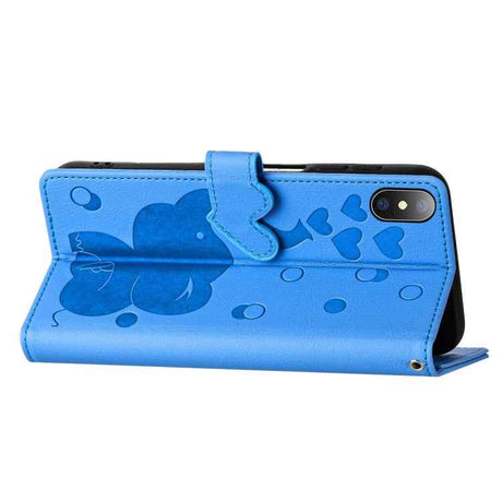Cartoon Elephant Embossed Leather Phone Case