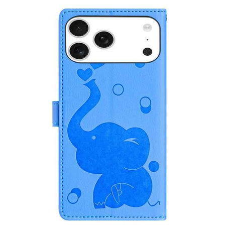 Cartoon Elephant Embossed Leather Phone Case