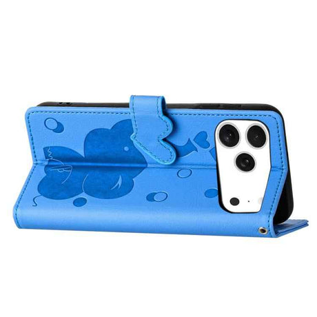Cartoon Elephant Embossed Leather Phone Case