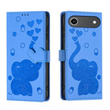 Cartoon Elephant Embossed Leather Phone Case