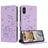 Embossed Kitten Phone Leather Case with Lanyard