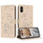 Embossed Kitten Phone Leather Case with Lanyard