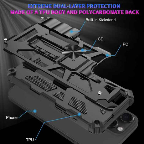 Armor Shockproof TPU + PC Magnetic Phone Case with Holder