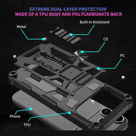 Armor Shockproof TPU + PC Magnetic Phone Case with Holder