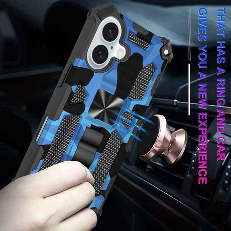Camouflage Armor Kickstand TPU + PC Magnetic Phone Case