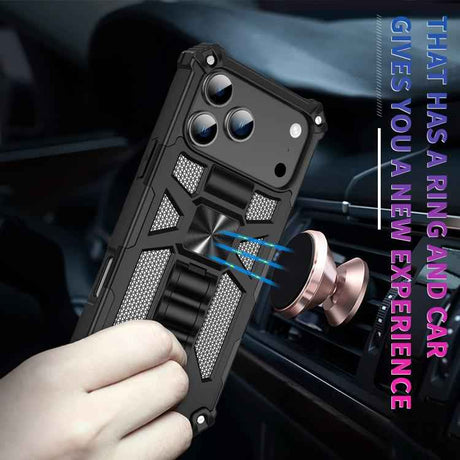 Camouflage Armor Kickstand TPU + PC Magnetic Phone Case