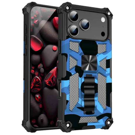 Camouflage Armor Kickstand TPU + PC Magnetic Phone Case