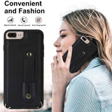 Wristband Vertical Flip Wallet Back Cover Phone Case with Long Lanyard