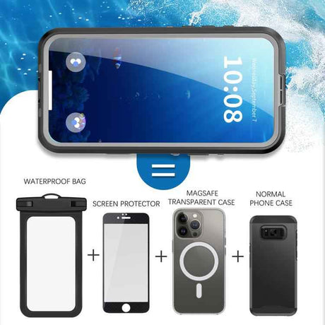 RedPepper Transparent Dot IP68 Waterproof Triple-proof MagSafe Phone Case