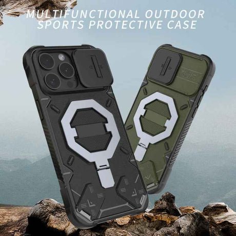 Camera Shield Armor MagSafe Holder Phone Case with Strap