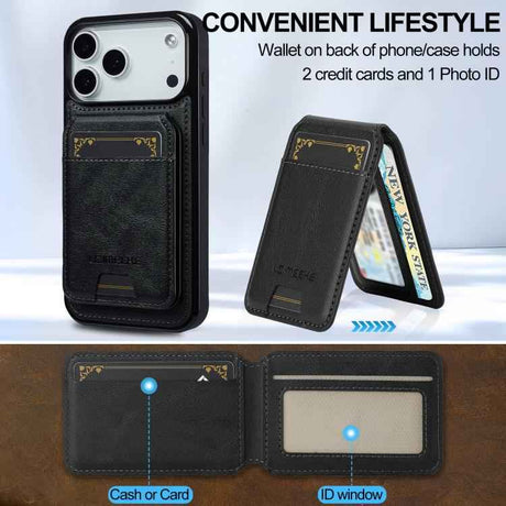 LC.IMEEKE L3 Series Detachable RFID Card Bag Magsafe Phone Case