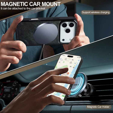 LC.IMEEKE L5 Series Detachable RFID Card Bag Magsafe Phone Case