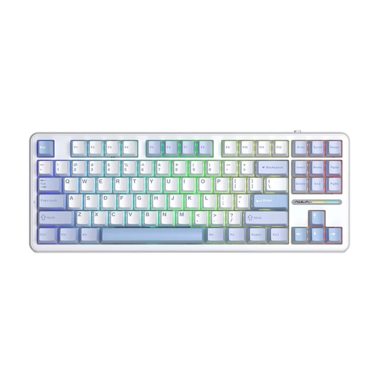 Teclado mecánico AULA F87 RGB de 87 teclas con cable, Bluetooth y conectividad 2.4G