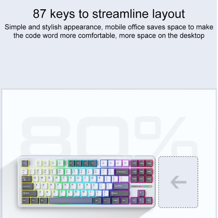 AULA F87: 87-Key RGB Mechanical Keyboard - Wired/2.4G/Bluetooth