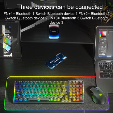 AULA F98 Pro: 3-Mode RGB Mechanical Keyboard - LYDARZ