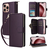 Nine-card Slots Zipper Wallet Bag Leather Phone Case