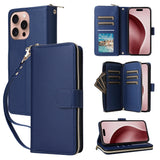 Nine-card Slots Zipper Wallet Bag Leather Phone Case