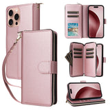 Nine-card Slots Zipper Wallet Bag Leather Phone Case