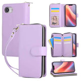 Nine-card Slots Zipper Wallet Bag Leather Phone Case
