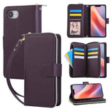Nine-card Slots Zipper Wallet Bag Leather Phone Case