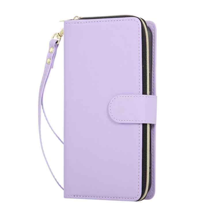 Nine-card Slots Zipper Wallet Bag Leather Phone Case