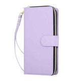 Nine-card Slots Zipper Wallet Bag Leather Phone Case