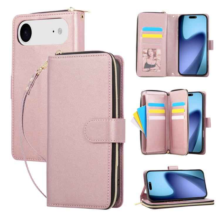 Nine-card Slots Zipper Wallet Bag Leather Phone Case