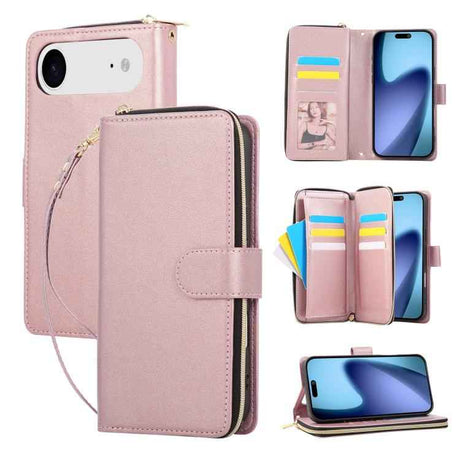 Nine-card Slots Zipper Wallet Bag Leather Phone Case