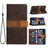 Grid Stitching Leather Phone Case with Lanyard