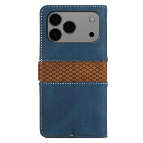 Grid Stitching Leather Phone Case with Lanyard