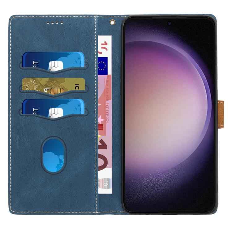 Grid Stitching Leather Phone Case with Lanyard