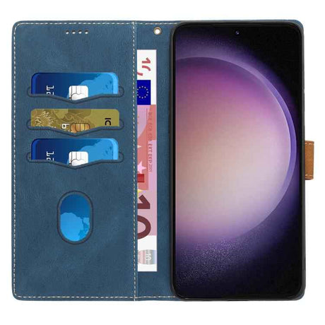 Grid Stitching Leather Phone Case with Lanyard