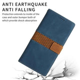 Grid Stitching Leather Phone Case with Lanyard