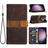 Grid Stitching Leather Phone Case with Lanyard