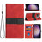 Grid Stitching Leather Phone Case with Lanyard