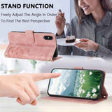Tulips Embossed Leather Phone Case with Lanyard