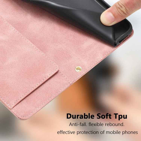 Tulips Embossed Leather Phone Case with Lanyard