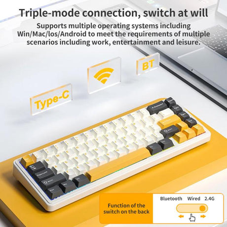 AULA F65 67 Keys 2.4G / BT / Wired Three Model RGB Gaske Mechanical Keyboard - LYDARZ