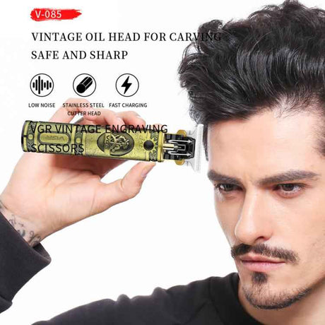 VGR V-085 Vintage Hairstyles Carving USB Electric Hair Clipper, V-085